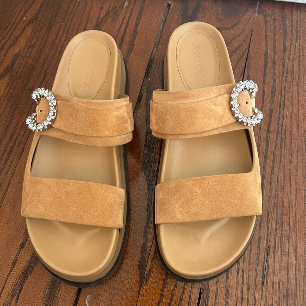 Jimmy choo shoes slides mules beige 42 suede never worn !!